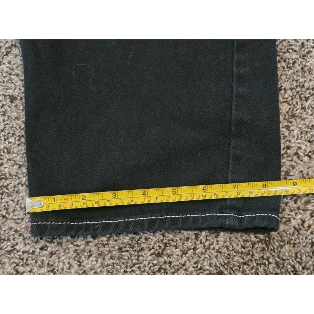 Empyre Baggy Loose Fit Skate Jeans Black w/ White Contrast Stitch Size 28x23